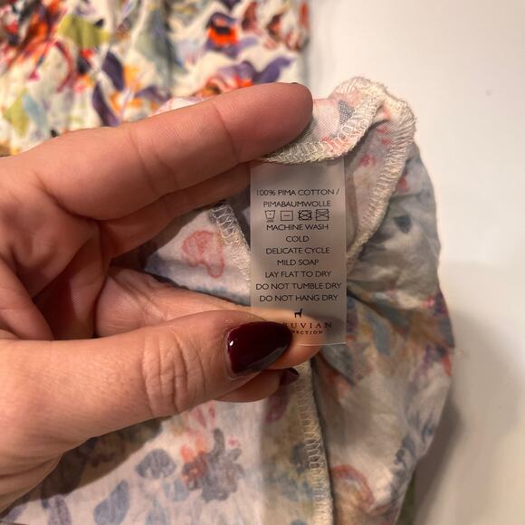 Peruvian Connection Floral Print Half Sleeves Mini Dress Size Small - Picture 5 of 9